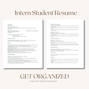 Currículum para estudiantes en prácticas y programas de formación dual / Plantilla de currículum para prácticas / Documento editable de Google