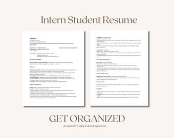 Intern and Co-op Student Resume | Internship Resume Template | Editable Google Doc