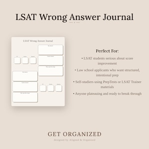 LSAT Wrong Answer Journal: Printable Study Tracker (Digital PDF) image 6