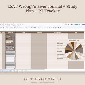 LSAT Study Planner, Wrong Answer Journal, PT Tracker (Google Sheet + PDF Guide) image 6