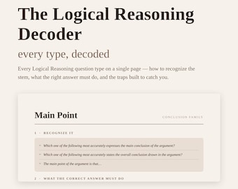 LSAT Logical Reasoning Decoder | Question Type Strategy Guide (Printable PDF)