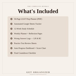 LSAT Prep Planner Bundle | PDF Schedule, Google Sheets Tracker (Digital Download) image 9
