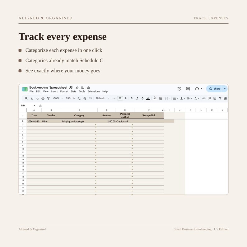 Small Business Bookkeeping Spreadsheet | Google Sheets Income Expense & Profit Tracker | Sales Tax and 1099-K image 5