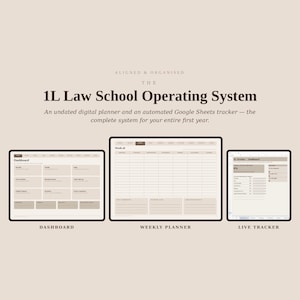 1L Law School Planner & Tracker Bundle | Undated GoodNotes Planner + Automated Google Sheets | Cold Call, Outline, Exam and Deadline System