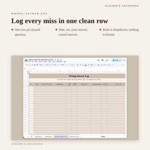 LSAT Logical Reasoning Diagnostic Journal | Wrong Answer Tracker (Google Sheets Download) image 3