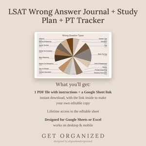LSAT Study Planner, Wrong Answer Journal, PT Tracker (Google Sheet + PDF Guide) image 9