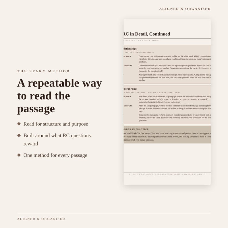 LSAT Reading Comprehension System | SPARC Review & Passage Tracker | RC Study Guide + Spreadsheet | Digital Download image 3