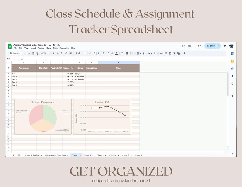 Google Sheets Assignment & Class Tracker (digital Download) - Etsy