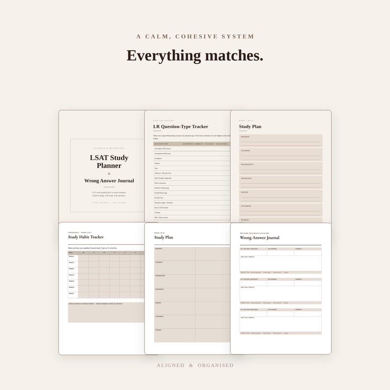 LSAT Study Planner & Wrong Answer Journal | Editable Google Doc + Printable PDF | 21-Week Schedule, PT and L R Trackers image 19