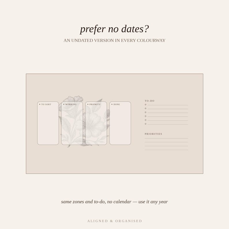 Desktop Wallpaper Organizer + Calendar & Folder Icons | Aesthetic Neutral Desktop Background for Mac, Windows | 2026-2027 Boho Minimal image 7
