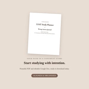 LSAT Study Planner & Wrong Answer Journal | Editable Google Doc + Printable PDF | 21-Week Schedule, PT and L R Trackers image 20