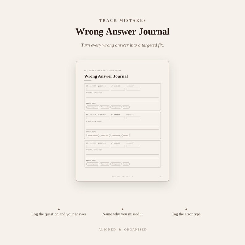 LSAT Study Planner & Wrong Answer Journal | Editable Google Doc + Printable PDF | 21-Week Schedule, PT and L R Trackers image 4