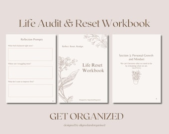 Life Reset Workbook, Reflection and Goal Planner (Digital Download)
