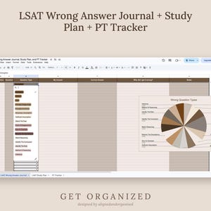 LSAT Study Planner, Wrong Answer Journal, PT Tracker (Google Sheet + PDF Guide) image 10