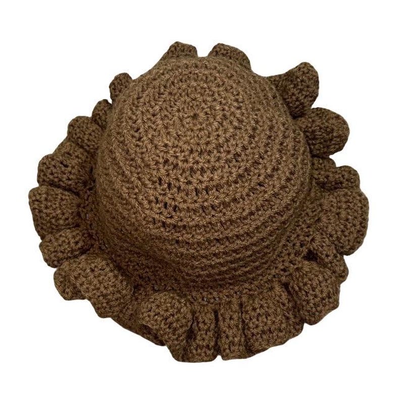 Cream Ruffle Hat Ruffle Crochet Hat - Etsy