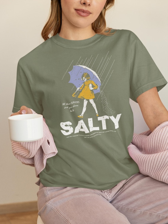 Salty Girl Shirt Comfort Colors Tee, Vintage Summer Graphic Tee for Women, Retro Sassy Shirt, Trendy Casual Gift for Her Beach Style Top