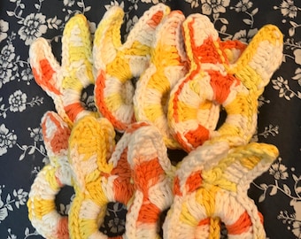 Anillos para servilletas de conejito de ganchillo, decoración de mesa de Pascua