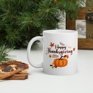 Happy Thanksgiving Coffee Mug | Pumpkin Spice Fall Decor