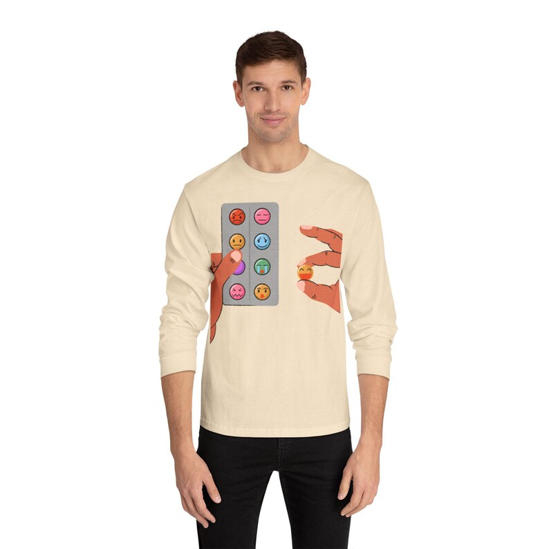 Fidget Pop It Hands, Long Sleeve T-Shirt | Anti-Sadness Roller Bottle Back Print image 8