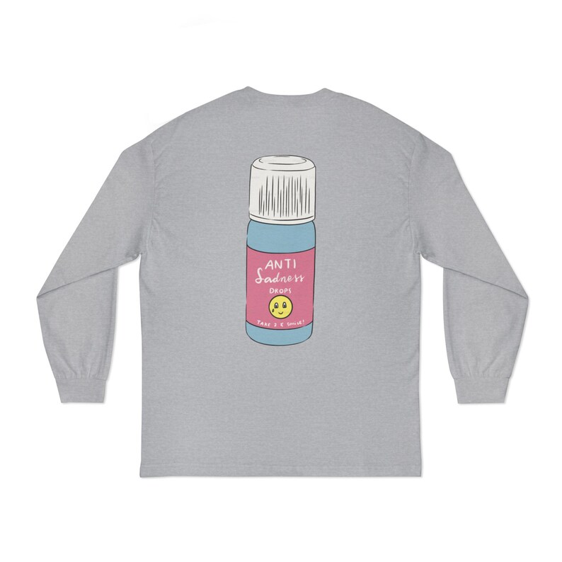 Fidget Pop It Hands, Long Sleeve T-Shirt | Anti-Sadness Roller Bottle Back Print image 12