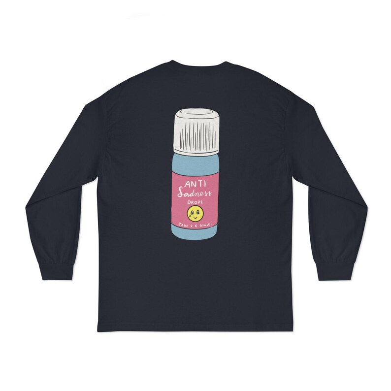 Fidget Pop It Hands, Long Sleeve T-Shirt | Anti-Sadness Roller Bottle Back Print image 15