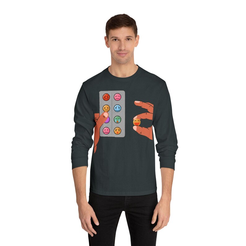 Fidget Pop It Hands, Long Sleeve T-Shirt | Anti-Sadness Roller Bottle Back Print image 9