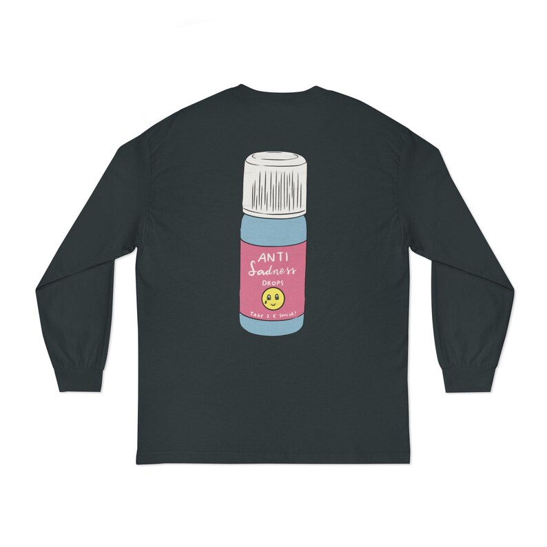 Fidget Pop It Hands, Long Sleeve T-Shirt | Anti-Sadness Roller Bottle Back Print image 14