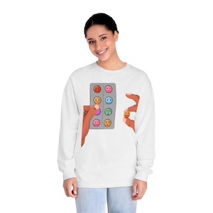 Fidget Pop It Hands, Long Sleeve T-Shirt | Anti-Sadness Roller Bottle Back Print image 1