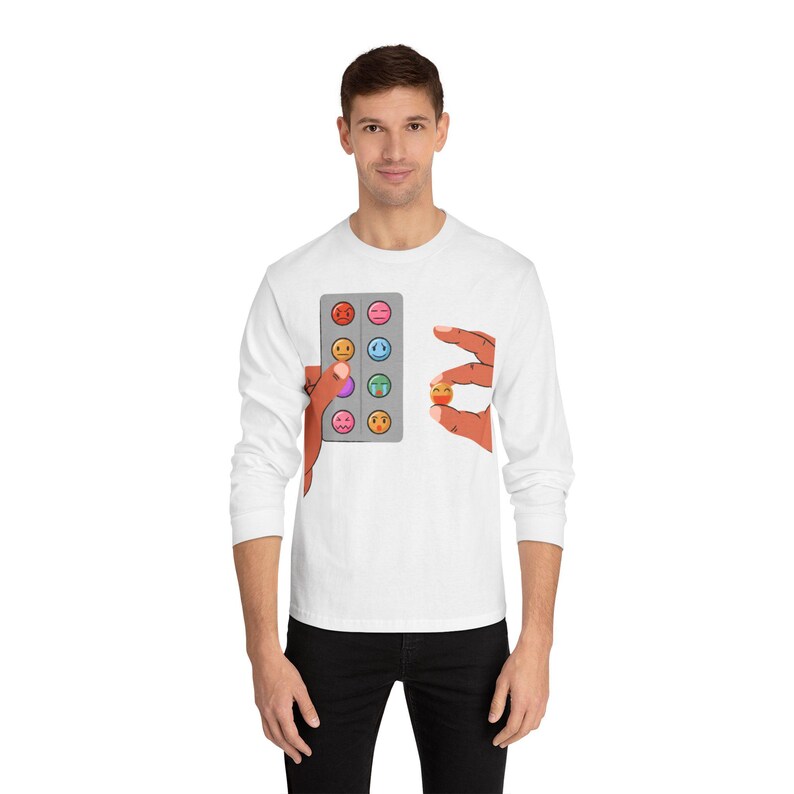 Fidget Pop It Hands, Long Sleeve T-Shirt | Anti-Sadness Roller Bottle Back Print image 6