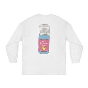 Fidget Pop It Hands, Long Sleeve T-Shirt | Anti-Sadness Roller Bottle Back Print image 11