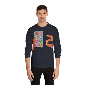 Fidget Pop It Hands, Long Sleeve T-Shirt | Anti-Sadness Roller Bottle Back Print image 10