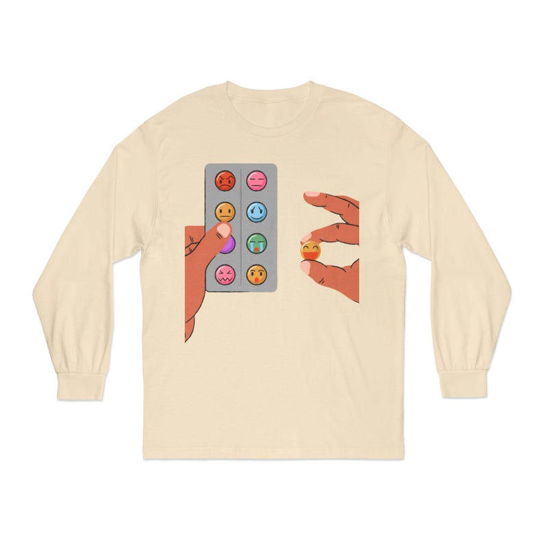 Fidget Pop It Hands, Long Sleeve T-Shirt | Anti-Sadness Roller Bottle Back Print image 18