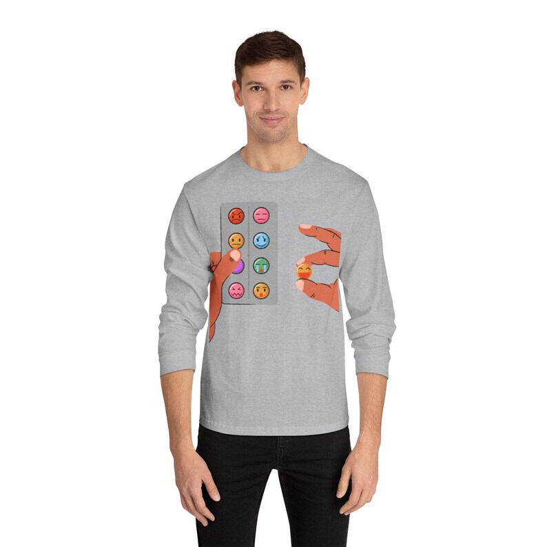 Fidget Pop It Hands, Long Sleeve T-Shirt | Anti-Sadness Roller Bottle Back Print image 7