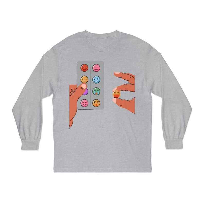 Fidget Pop It Hands, Long Sleeve T-Shirt | Anti-Sadness Roller Bottle Back Print image 17