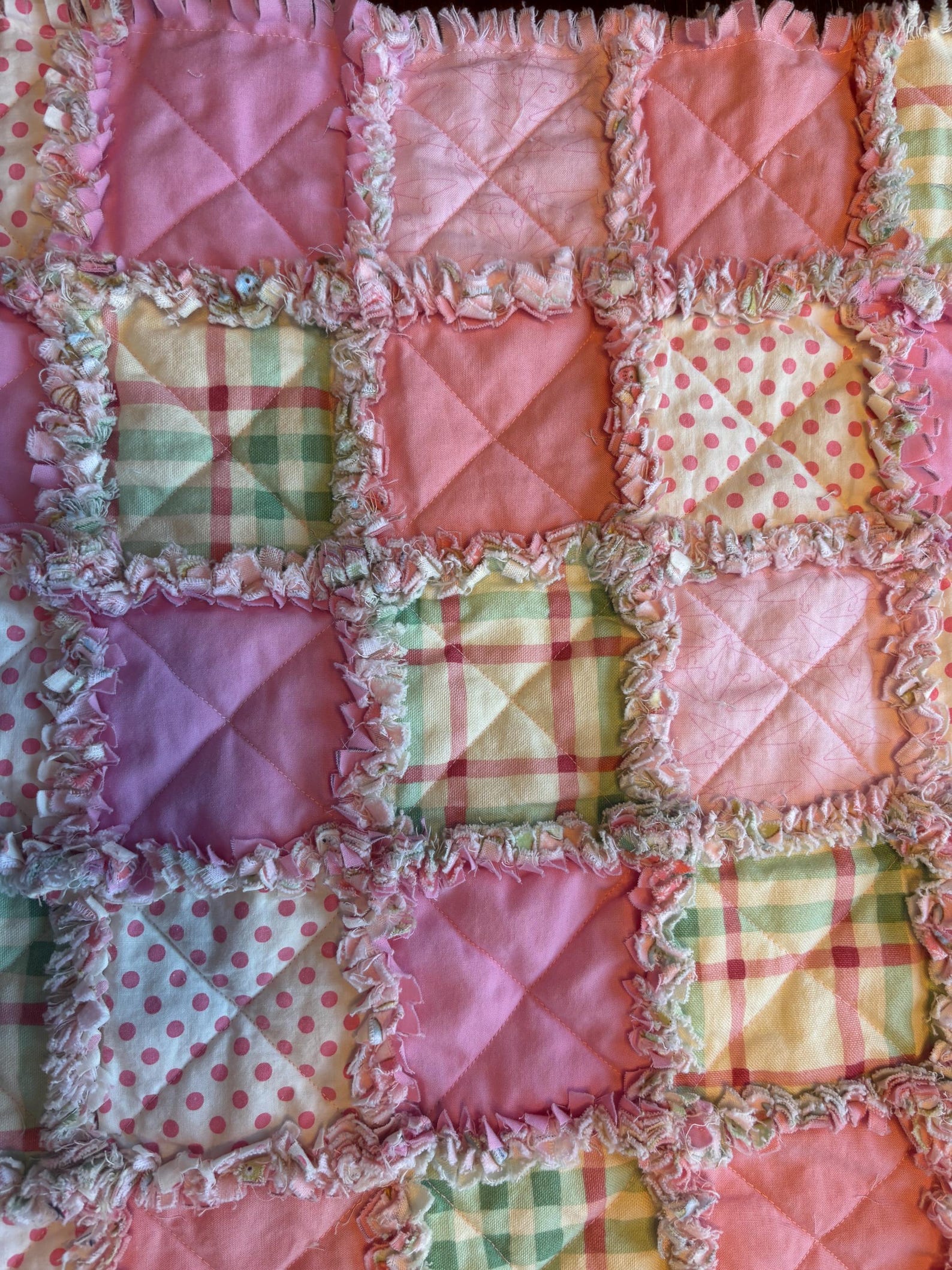 Pink Rag Quilts Pink Baby Rag Quilt - Etsy