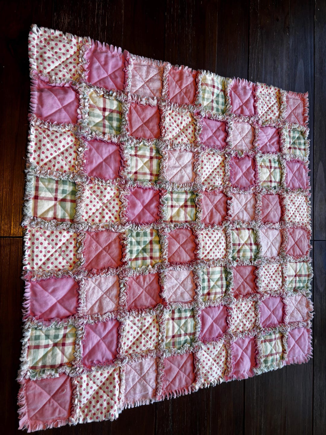 Pink Rag Quilts Pink Baby Rag Quilt - Etsy