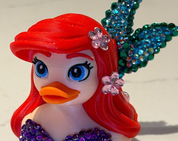 Mermaid Princess 3D Printed Duck Rhinestone Bling - Etsy