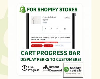 Shopifyカート進捗バー – 段階的な特典、送料無料（デジタルダウンロード）