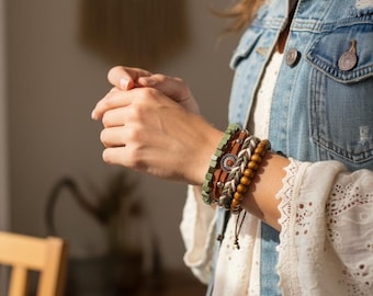 Custom Boho Bracelet with Charm (Available with Apparel Purchase Only)