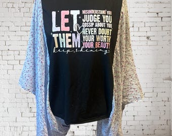 Upcycled Boho Tunic Top, Motivational Graphic Tee, Butterfly Sleeves, Plus Size One Size