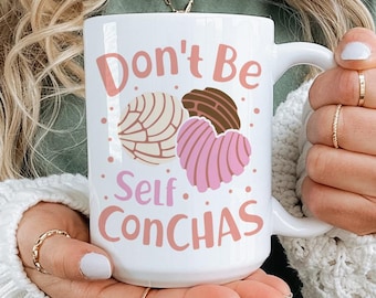 Pan Dulce Conchas Mug, Spanish Cafecito Pun Lover, Mexican Hispanic Mom Gift, Hispanic Coworker Coffee Cup, Latina Friend Birthday Present