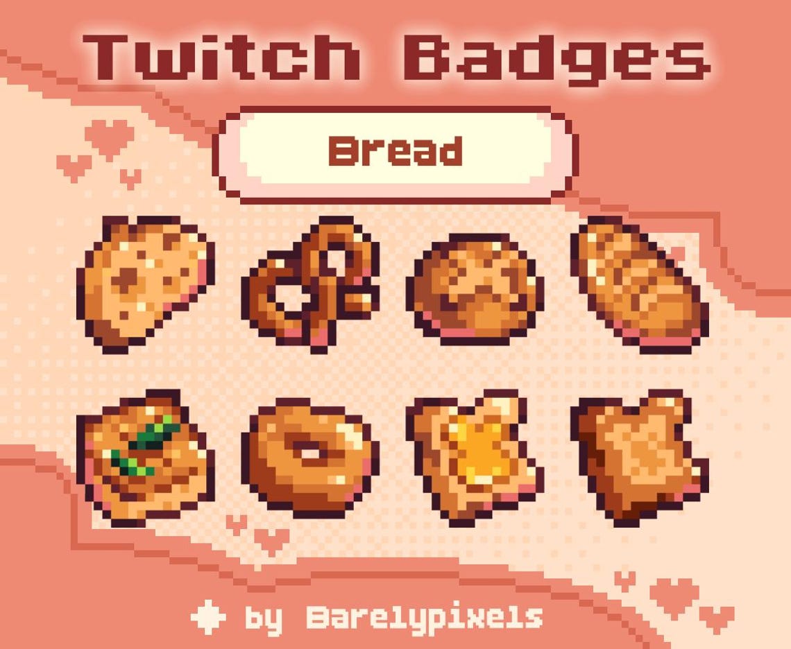 Bread Bundle | Sub Badges for Twitch, Chat Badges, Emojis, Pixel Art ...