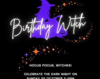Birthday Witch Invitation Template