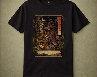 To Garden Is To Practice Magic Shirt, Witch Gardening T-Shirt, Cottagecore Herbalist Tee, Botanical Witch Shirt, Rat Witch Garden Gift