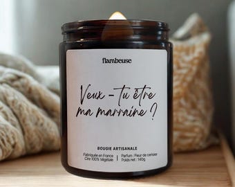 Kaars "Wil jij mijn meter zijn?" - Originele aankondiging van de meter - Handgemaakte geurkaars - Symbolisch geschenk - Gemaakt in Frankrijk