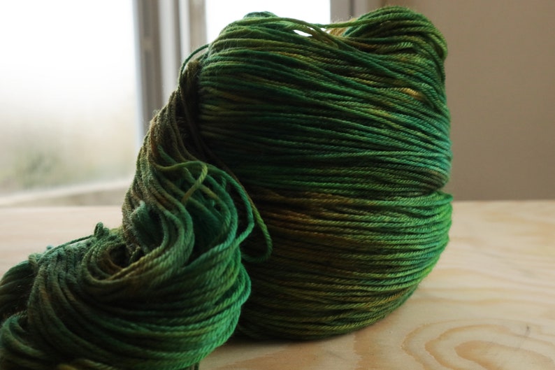 DYED TO ORDER Superwash Merino Wool Yarn Double Knit Sport Sock 100g 3.5oz Mountain Moss image 4