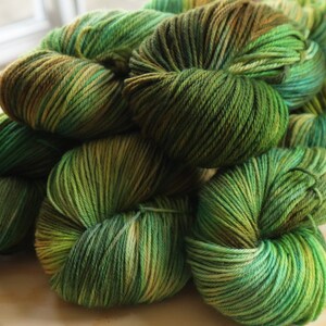 DYED TO ORDER Superwash Merino Wool Yarn Double Knit Sport Sock 100g 3.5oz Mountain Moss image 7