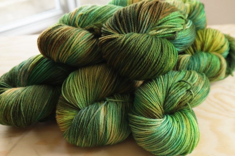 DYED TO ORDER Superwash Merino Wool Yarn Double Knit Sport Sock 100g 3.5oz Mountain Moss image 7