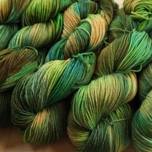 DYED TO ORDER Superwash Merino Wool Yarn Double Knit Sport Sock 100g 3.5oz Mountain Moss image 2