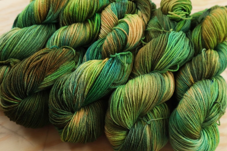 DYED TO ORDER Superwash Merino Wool Yarn Double Knit Sport Sock 100g 3.5oz Mountain Moss image 2